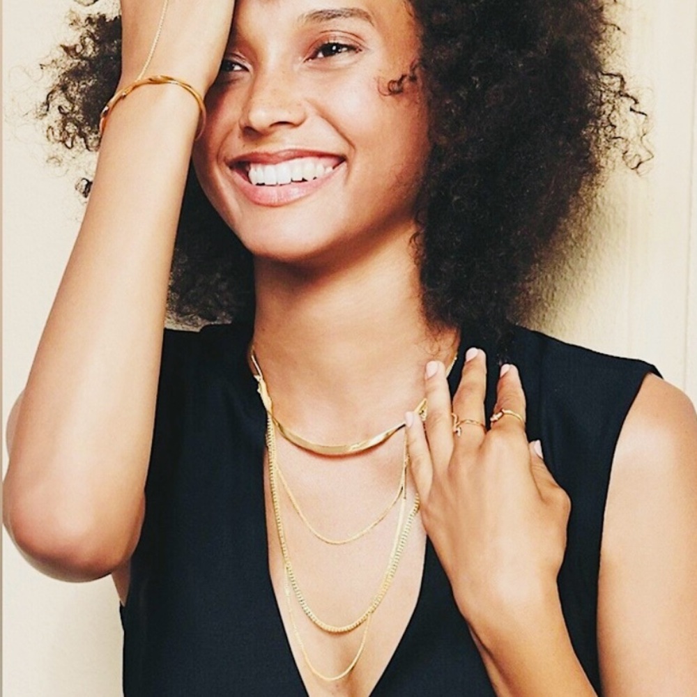 Stella & Dot Drape Collar Necklace Gold